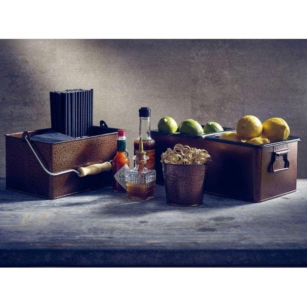 Rectangular Table Caddy 24.5 x 15.5 x 12.5cm Antique Copper - BESPOKE 77