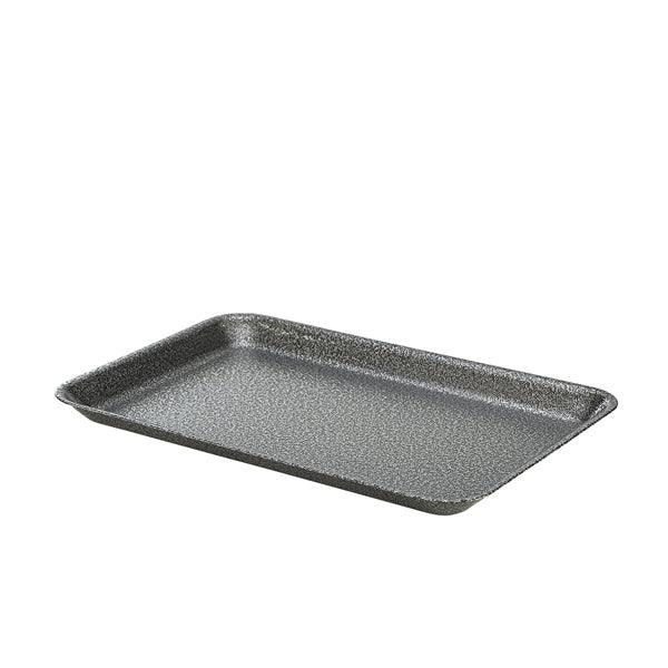 Galvanised Steel Tray 31.5x21.5x2cm Hammered Silver - BESPOKE 77
