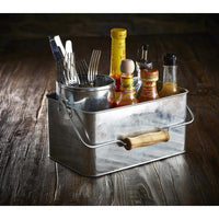Galvanised Steel Rectangular Table Caddy 24.5x15.5x12.5cm - BESPOKE 77