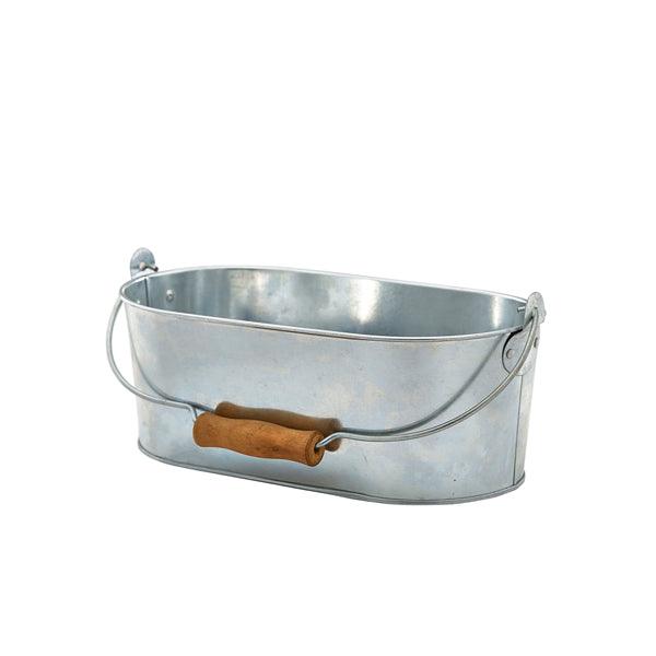Galvanised Steel Oval Table Caddy 28x15.5x10cm - BESPOKE 77