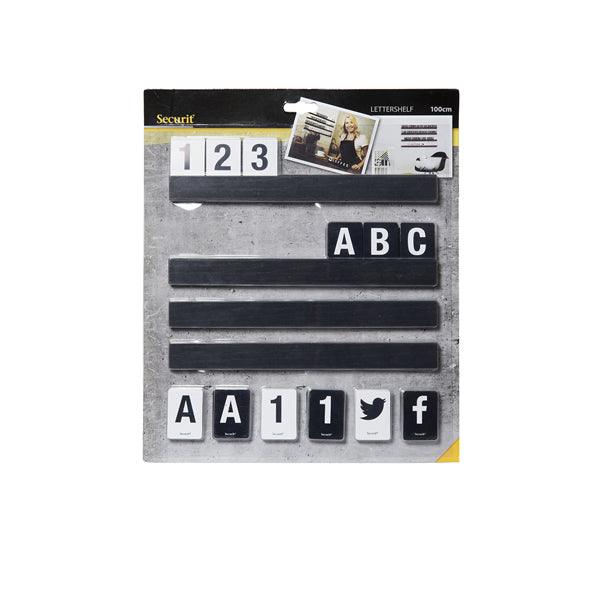 Letter Shelf 1m Black (Includes 169 Characters) - BESPOKE 77