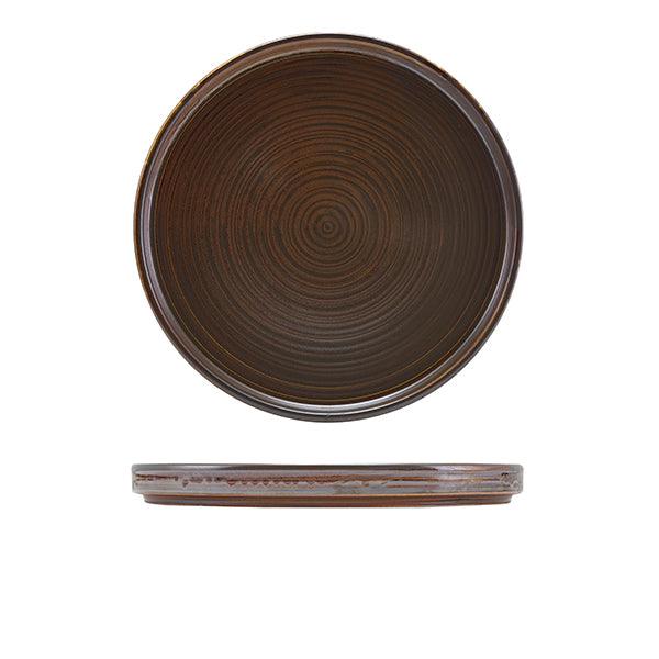 Terra Porcelain Rustic Copper Low Presentation Plate 25cm - BESPOKE 77