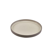 Kava grey porcelain presentation plate 25cm with satin glaze and unglazed wall