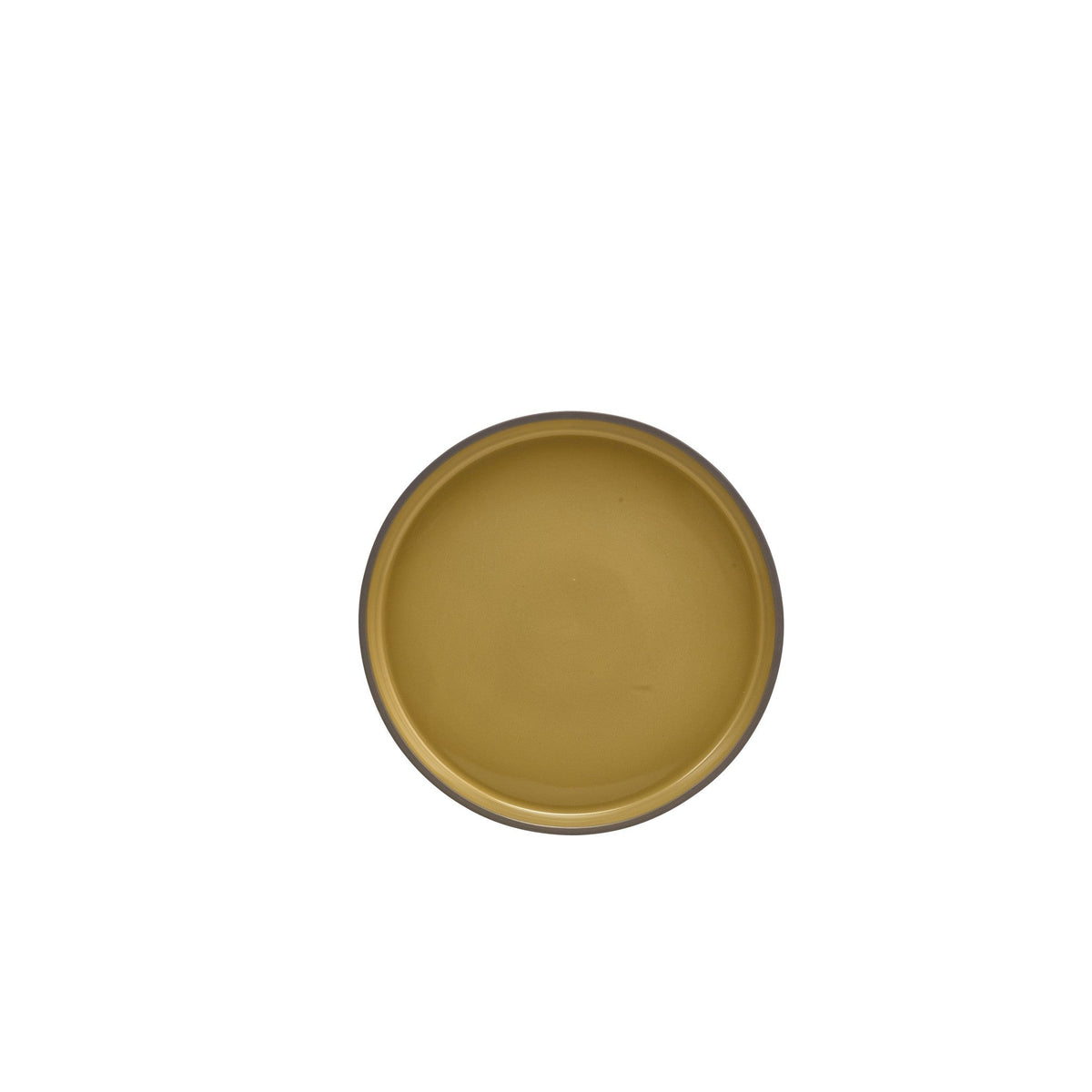 Kava yellow porcelain presentation plate 20cm with two tone finish