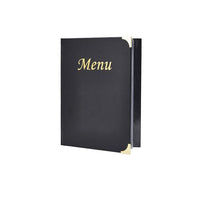 A4 Menu Holder Black 8 Pages - BESPOKE 77