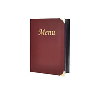 A4 Menu Holder Wine Red 8 Pages - BESPOKE 77