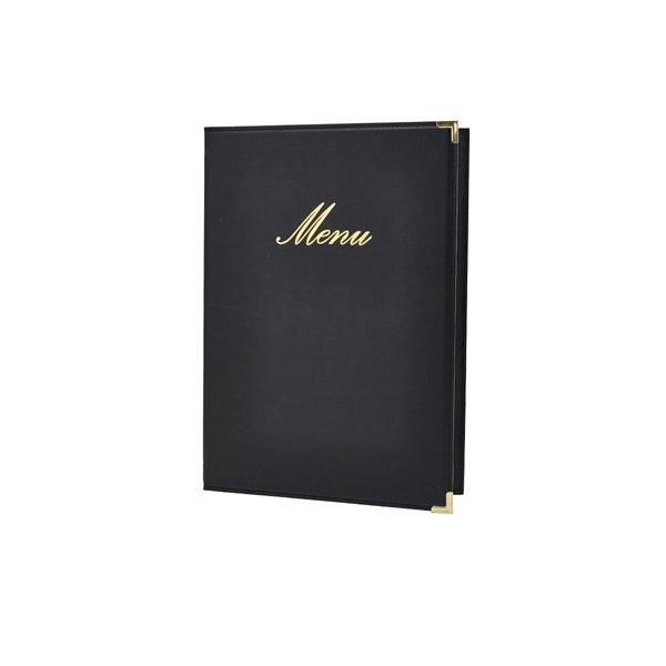 Classic A4 Menu Holder Black 4 Pages - BESPOKE 77