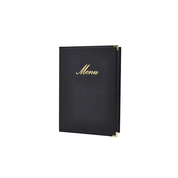 Classic A5 Menu Holder Black 4 Pages - BESPOKE 77