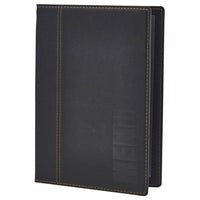 Contemporary A5 Menu Holder Black 4 Pages - BESPOKE 77