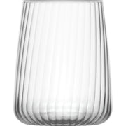 Modena optic ribbed crystal-look glass rocks tumbler 36cl