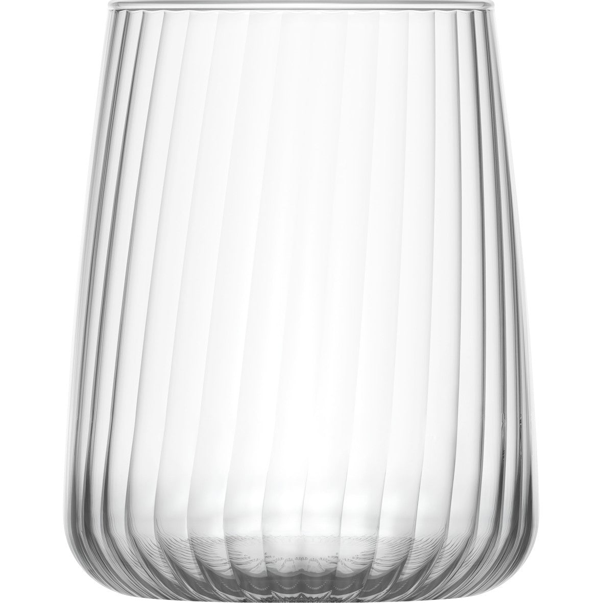 Modena optic ribbed crystal-look glass rocks tumbler 36cl