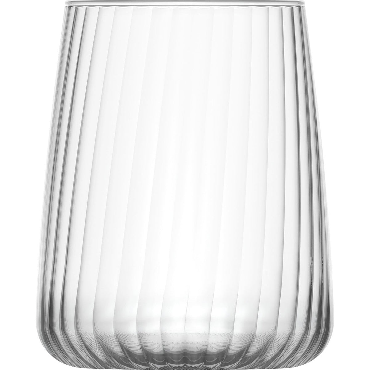 Modena optic ribbed crystal-look glass rocks tumbler 47.5cl