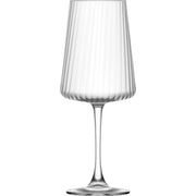 Modena optic crystal-look glass wine glass 58cl with vertical striations