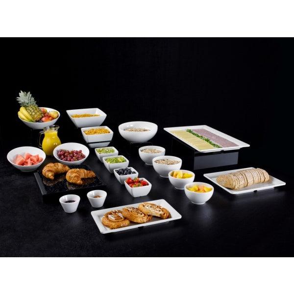 White Melamine Slanted Buffet Bowl 21 x 20 x 10cm - BESPOKE 77