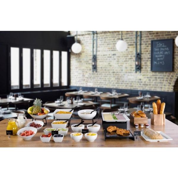 White Melamine Slanted Buffet Bowl 21 x 20 x 10cm - BESPOKE 77