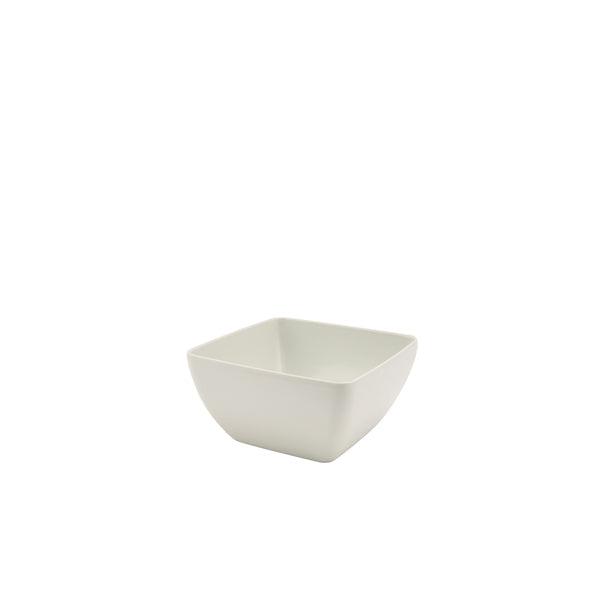 White Melamine Curved Square Bowl 15cm - BESPOKE 77