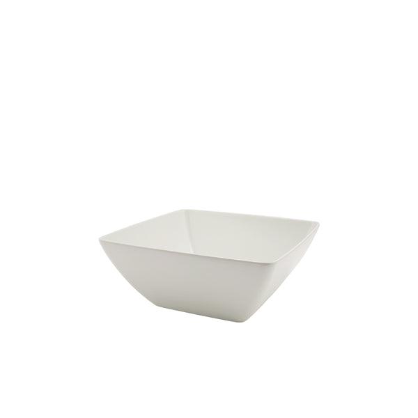 White Melamine Curved Square Bowl 26.2cm - BESPOKE 77