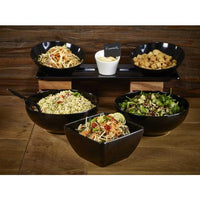 Black Melamine Curved Square Bowl 26.2cm - BESPOKE 77