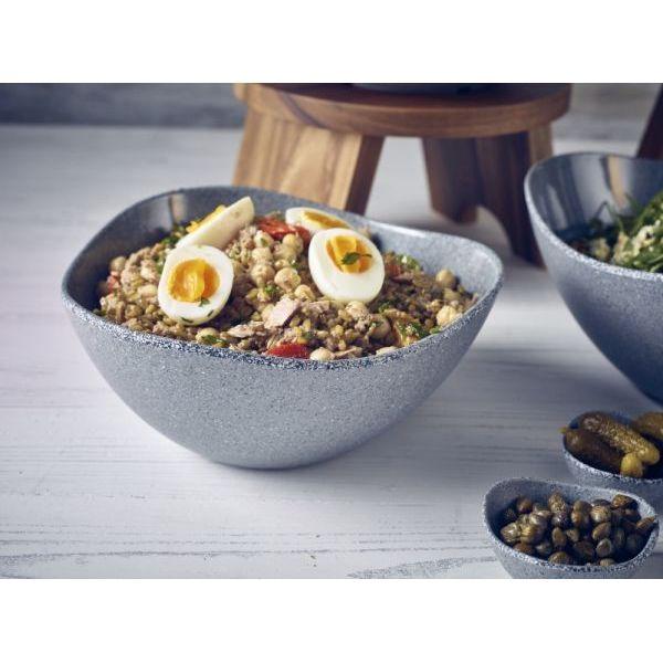 Grey Granite Melamine Triangular Buffet Bowl 25cm - BESPOKE 77