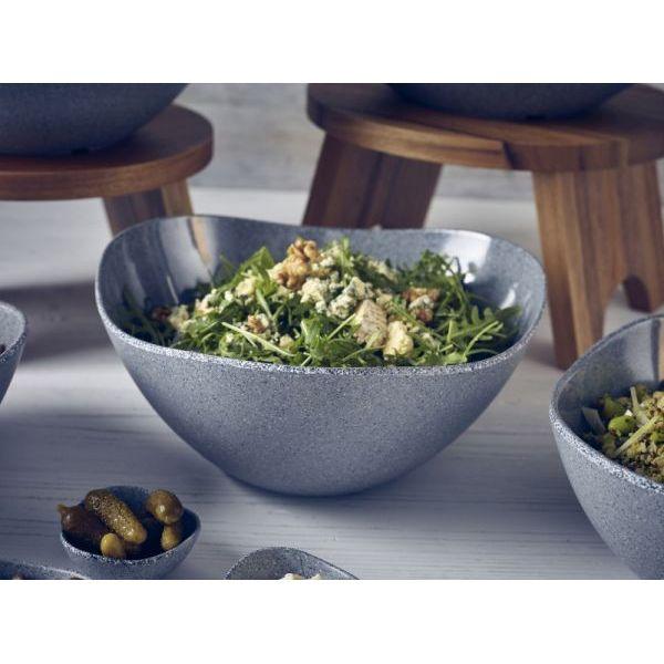 Grey Granite Melamine Triangular Buffet Bowl 28cm - BESPOKE 77