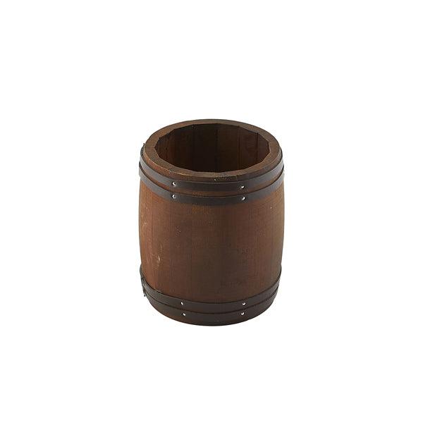 Miniature Dark Wooden Barrel 11.5 Dia x 13.5cm - BESPOKE 77