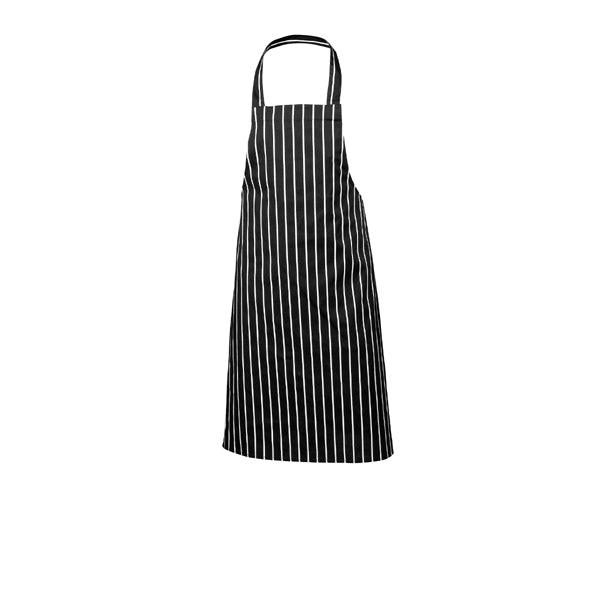 Black Butchers Stripe Bib Apron 70x100cm - BESPOKE 77