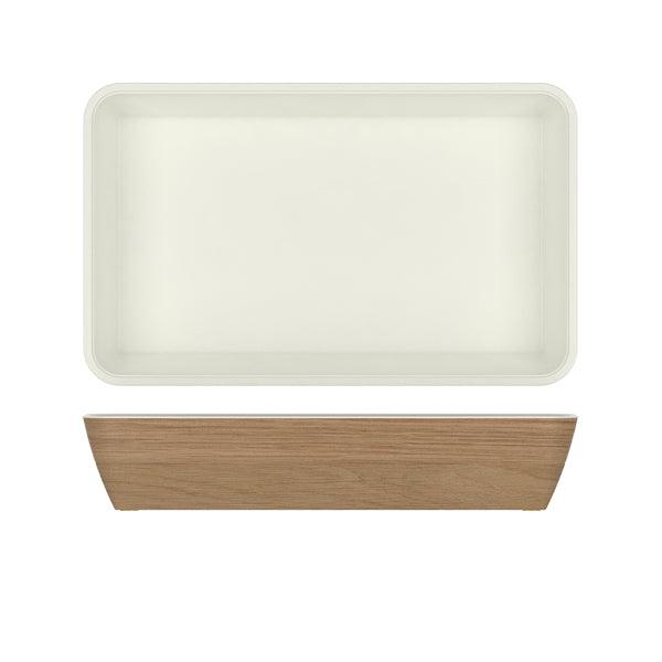 Light Oak/White New Haven Melamine GN1/1 Deep Dish 53 x 32.5 x 10cm - BESPOKE 77
