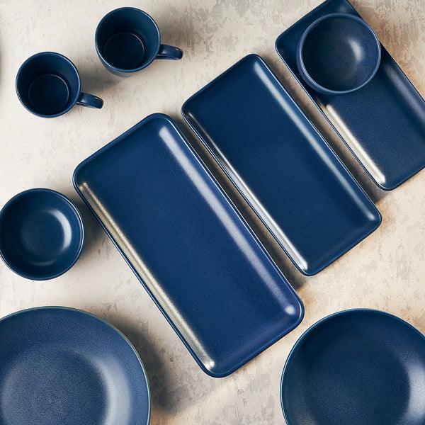 Terra Stoneware Antigo Denim Narrow Rectangular Platter 31 x 14cm - BESPOKE 77