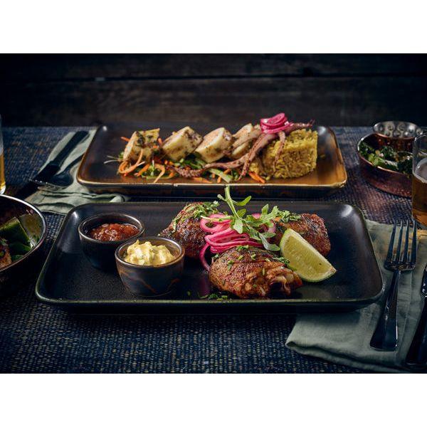 Terra Porcelain Black Rectangular Platter 30 x 20cm - BESPOKE 77