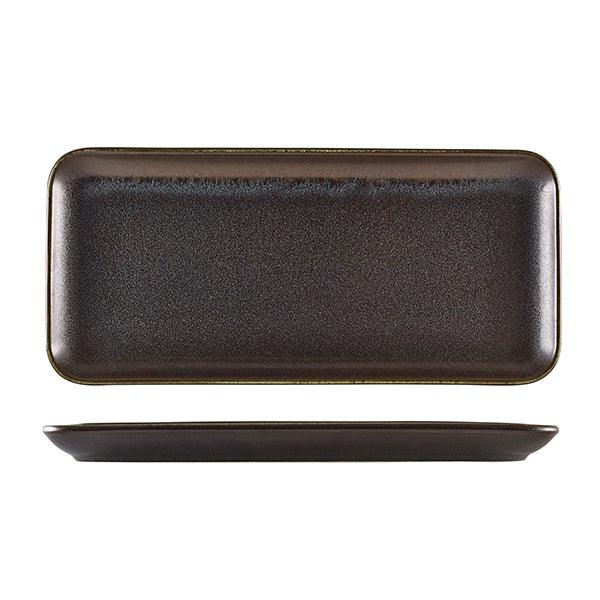 Terra Porcelain Black Narrow Rectangular Platter 36 x 16.5cm - BESPOKE 77