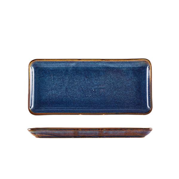 Terra Porcelain Aqua Blue Narrow Rectangular Platter 27 x 12.5cm - BESPOKE 77