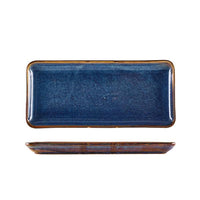 Terra Porcelain Aqua Blue Narrow Rectangular Platter 31 x 14cm - BESPOKE 77