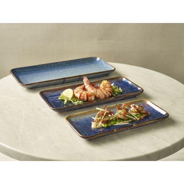 Terra Porcelain Aqua Blue Narrow Rectangular Platter 31 x 14cm - BESPOKE 77