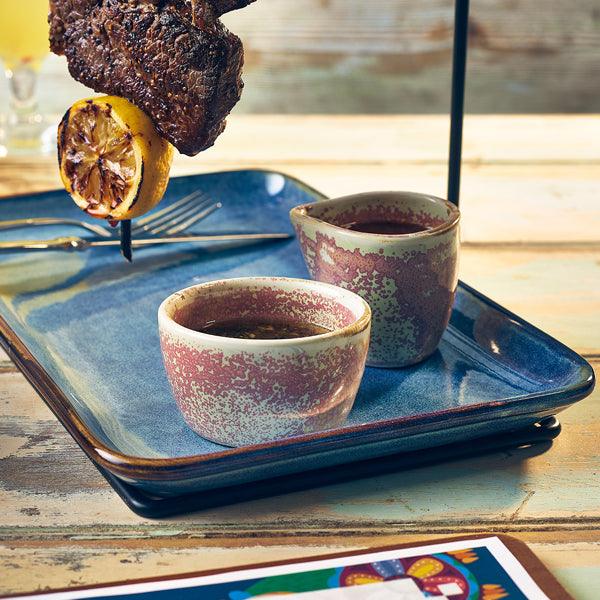 Terra Porcelain Aqua Blue Rectangular Platter 30 x 20cm - BESPOKE 77