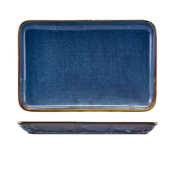 Terra Porcelain Aqua Blue Rectangular Platter 30 x 20cm - BESPOKE 77