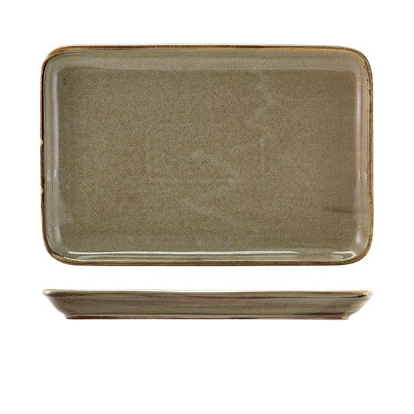 Terra Porcelain Grey Rectangular Platter 30 x 20cm - BESPOKE 77