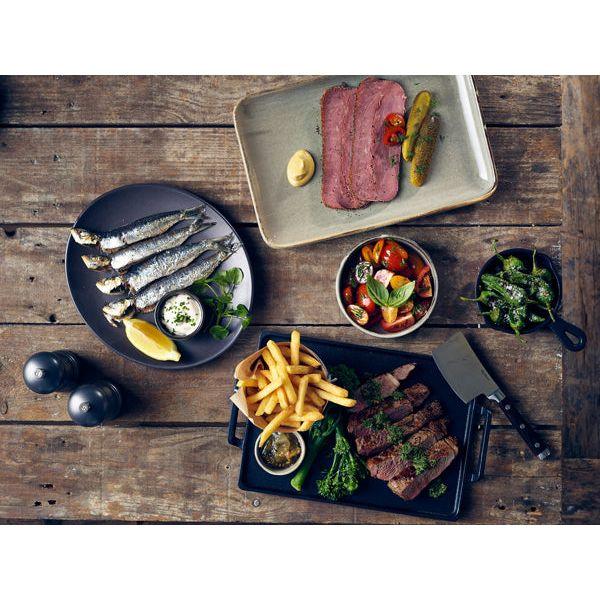 Terra Porcelain Grey Rectangular Platter 30 x 20cm - BESPOKE 77