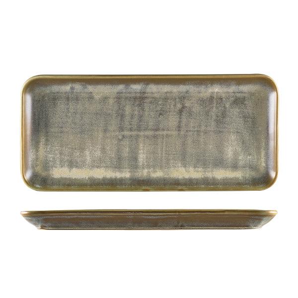 Terra Porcelain Matt Grey Narrow Rectangular Platter 36 x 16.5cm - BESPOKE 77
