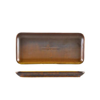 Terra Porcelain Rustic Copper Narrow Rectangular Platter 27 x 12.5cm - BESPOKE 77