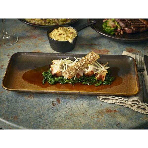 Terra Porcelain Rustic Copper Narrow Rectangular Platter 36 x 16.5cm - BESPOKE 77