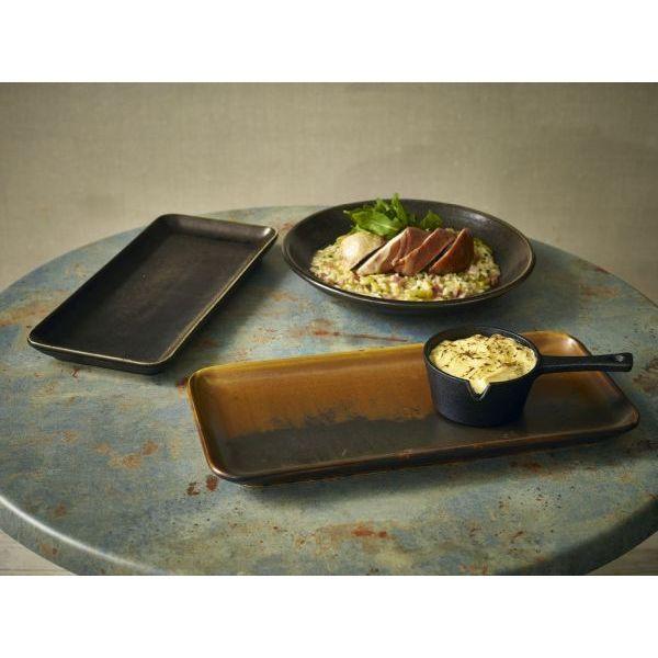 Terra Porcelain Rustic Copper Narrow Rectangular Platter 36 x 16.5cm - BESPOKE 77