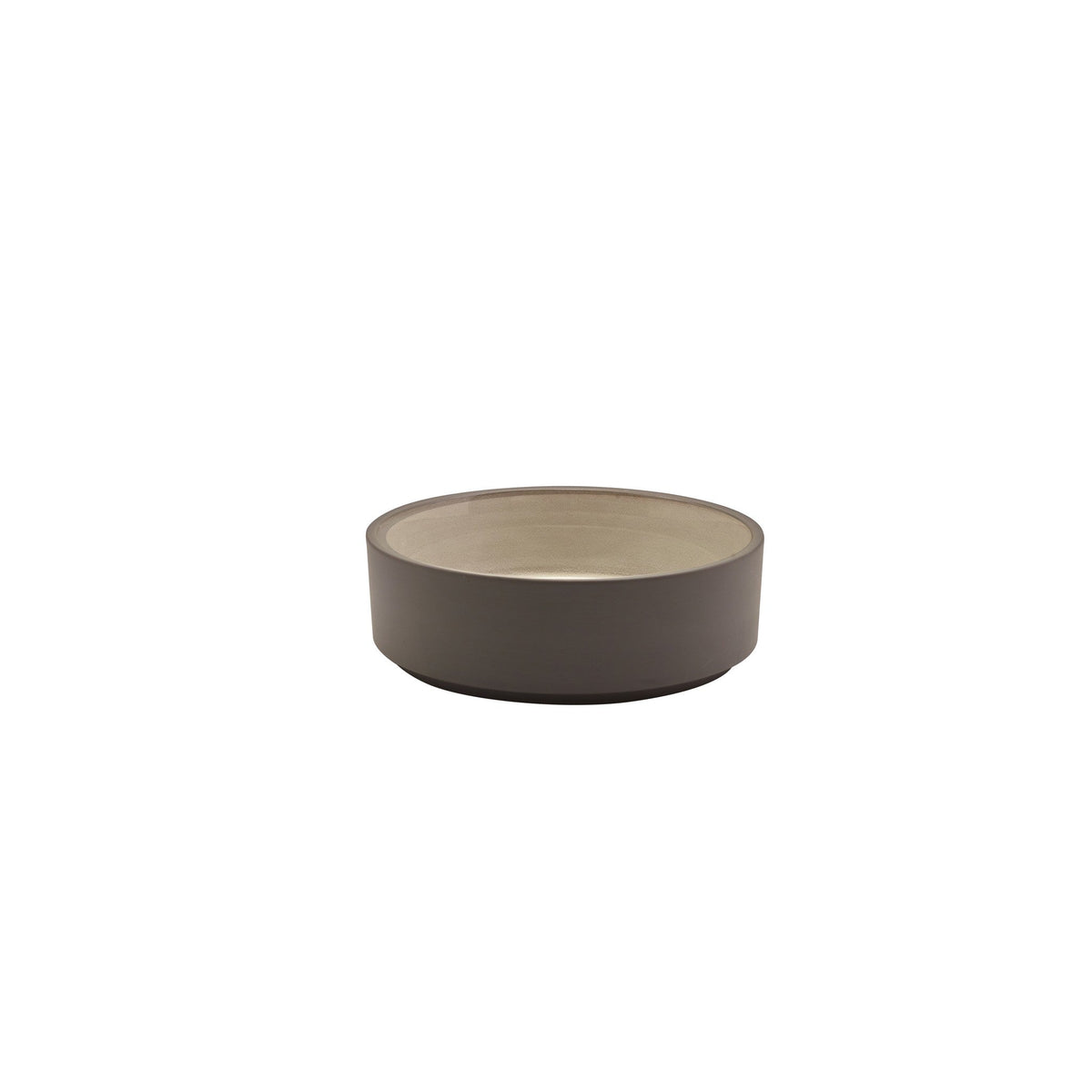 Kava grey porcelain presentation bowl 13cm with two tone finish