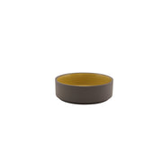 Kava yellow porcelain presentation bowl 13cm with unglazed grey wall