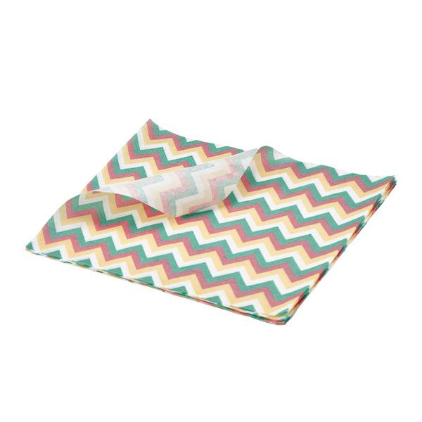 Greaseproof Paper Multicoloured Chevron Print 25 x 20cm - BESPOKE 77