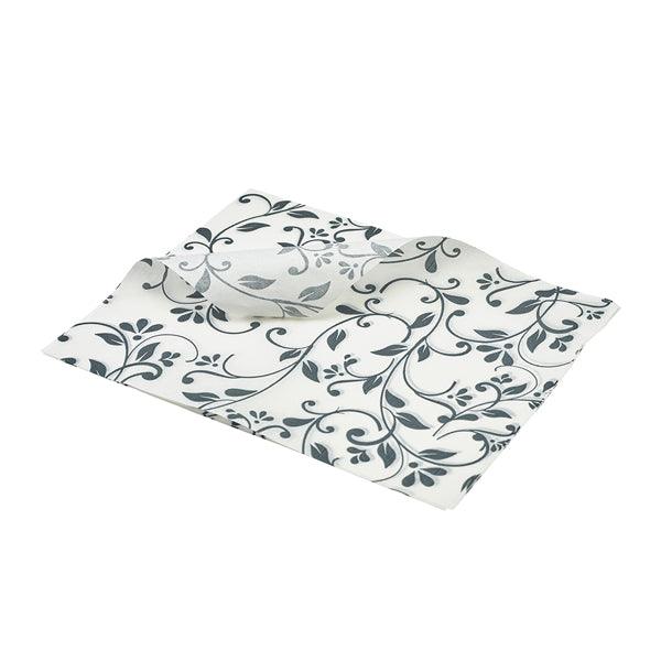 Greaseproof Paper Grey Floral Print 25 x 20cm - BESPOKE 77