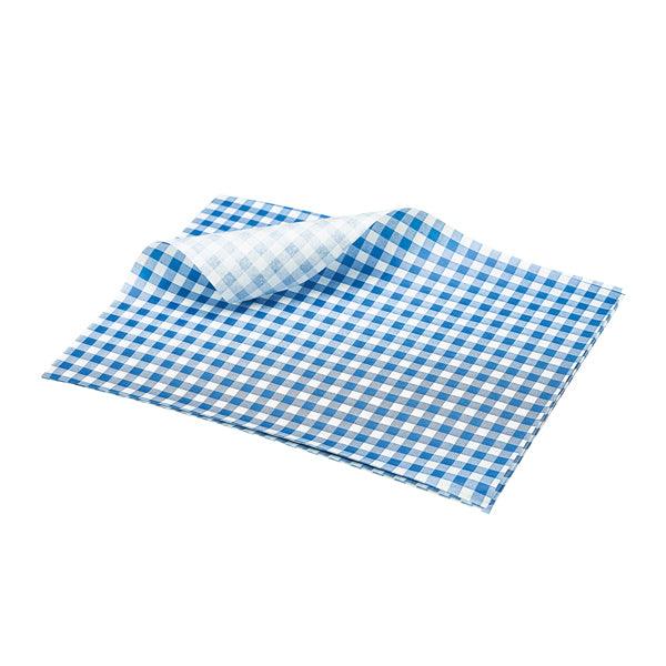 Greaseproof Paper Blue Gingham Print 25 x 20cm - BESPOKE 77