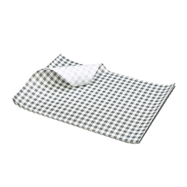 Greaseproof Paper Black Gingham Print 25 x 20cm - BESPOKE 77