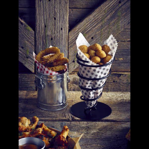Greaseproof Paper Bags Black Gingham Print 17.5 x 17.5cm - BESPOKE 77