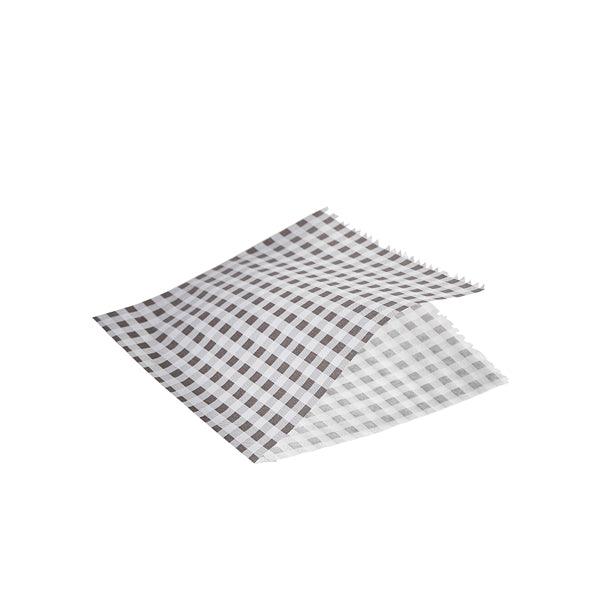 Greaseproof Paper Bags Black Gingham Print 17.5 x 17.5cm - BESPOKE 77