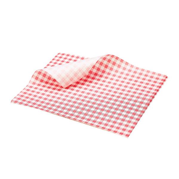 Greaseproof Paper Red Gingham Print 25 x 20cm - BESPOKE 77